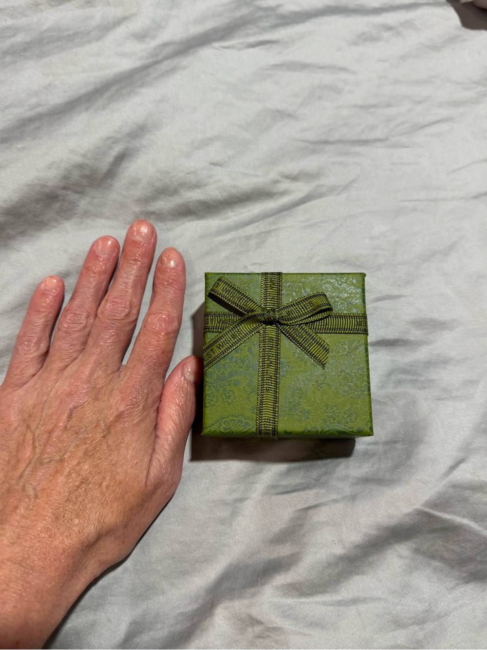 Small Green Decorative Gift Box with Bow